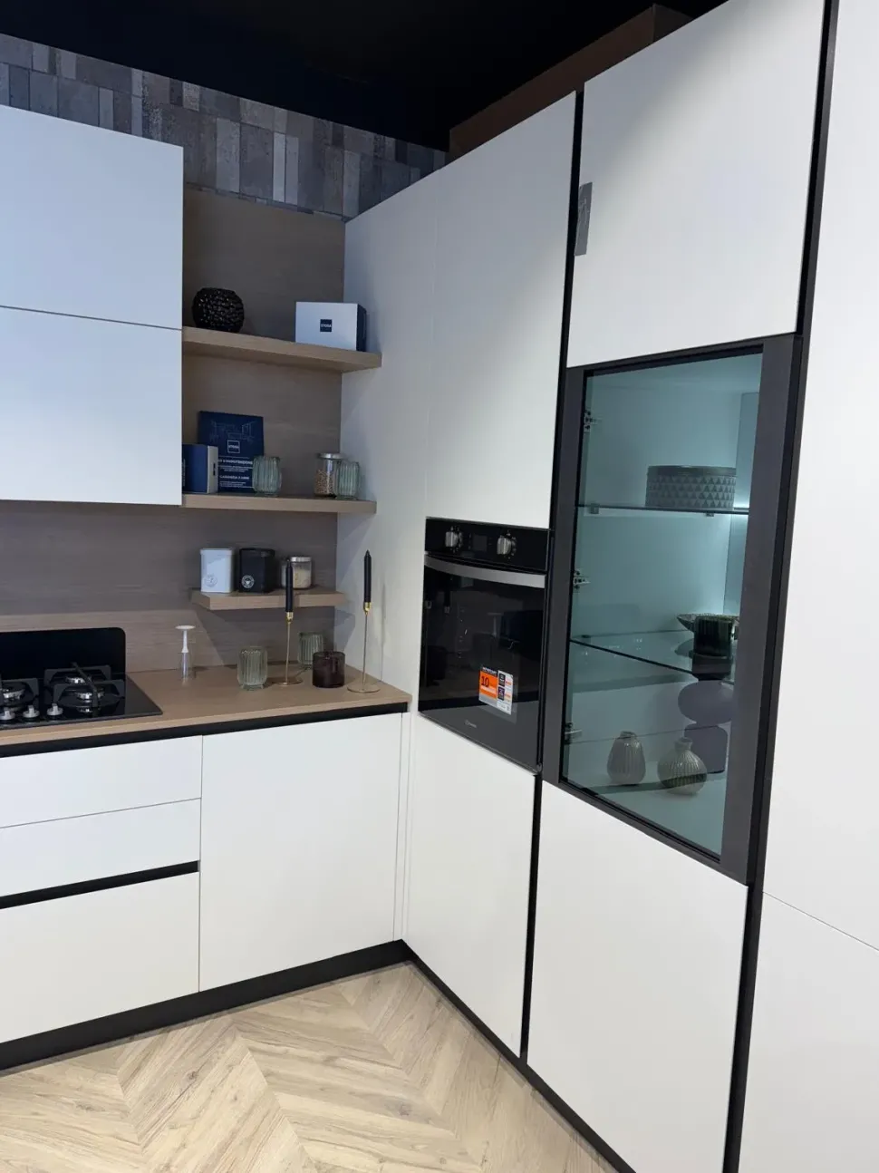 Cucina bianca design ad angolo Stosa Young