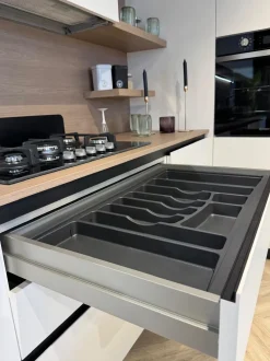 Cucina bianca design ad angolo Stosa Young