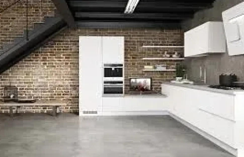 Cucina bianca design ad angolo Essebi Azimund