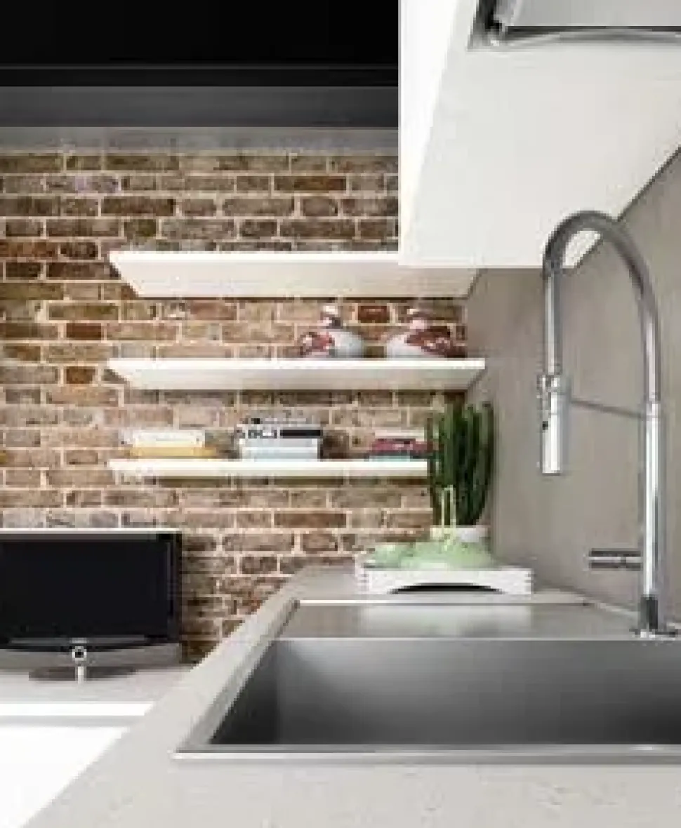 Cucina bianca design ad angolo Essebi Azimund