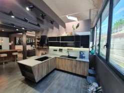 Cucina bianca design ad angolo Mia Aran in Offerta Outlet