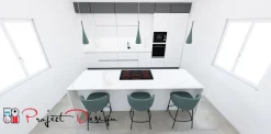 Cucina bianca design con isola Kali Arredo3 a soli 7300 Euro