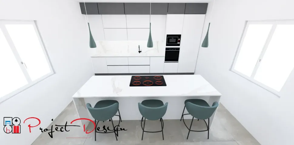 Cucina bianca design con isola Kali Arredo3 a soli 7300 Euro
