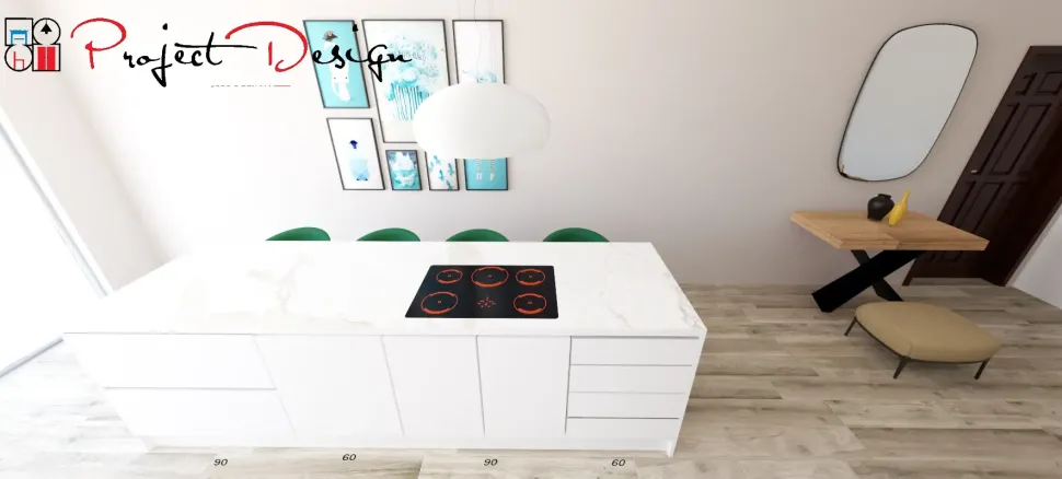 Cucina bianca design con isola Kali Arredo3 in offerta