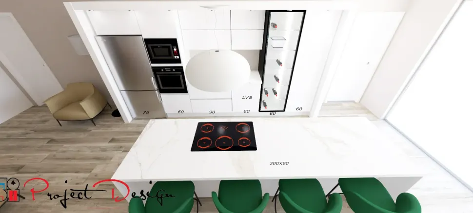 Cucina bianca design con isola Kali Arredo3 in offerta