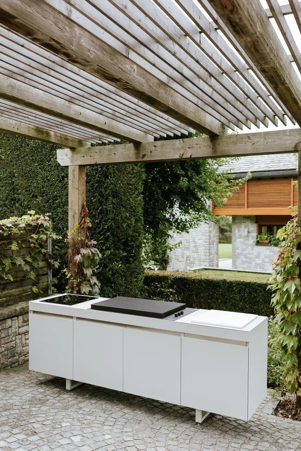 Cucina bianca design Cucina da esterno agher Fogher in Offerta Outlet