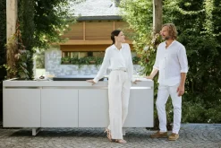 Cucina bianca design Cucina da esterno agher Fogher in Offerta Outlet