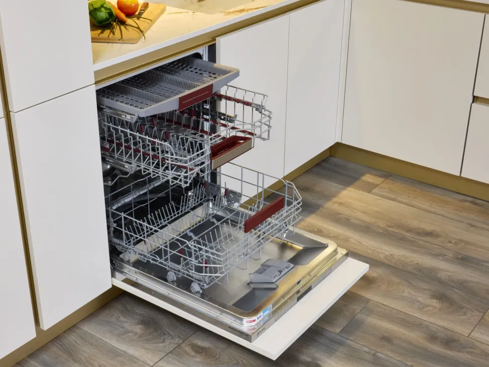 Cucina bianca moderna ad angolo Diotti.com Eleven 01 outlet a soli 24490 Euro