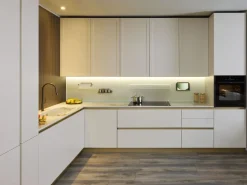 Cucina bianca moderna ad angolo Diotti.com Eleven 01 outlet a soli 24490 Euro