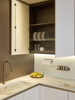 Cucina bianca moderna ad angolo Diotti.com Eleven 01 outlet a soli 24490 Euro