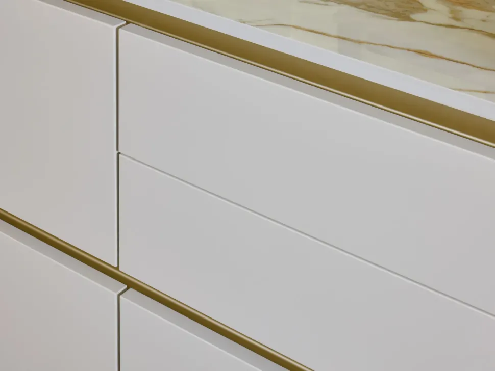 Cucina bianca moderna ad angolo Diotti.com Eleven 01 outlet a soli 24490 Euro