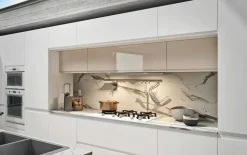 Cucina bianca moderna con isola Cucina white minimal design con isola  Collezione esclusiva in offerta