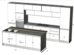 Cucina bianca moderna con isola Cucina white minimal design con isola  Collezione esclusiva in offerta