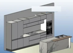 Cucina bianca moderna con isola Cucina white minimal design con isola  Collezione esclusiva in offerta