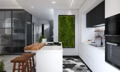 Cucina bianca moderna con isola Cucina moderna con isola e colonne laccata bianca maniglia j  Ar-due in Offerta Outlet