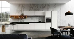 Cucina bianca moderna lineare Panarea Imab in Offerta Outlet