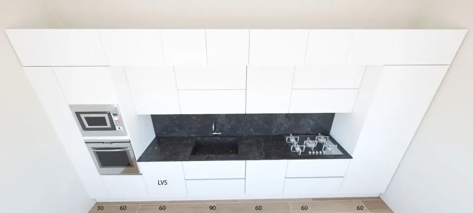 Cucina bianca moderna lineare Time Arredo3