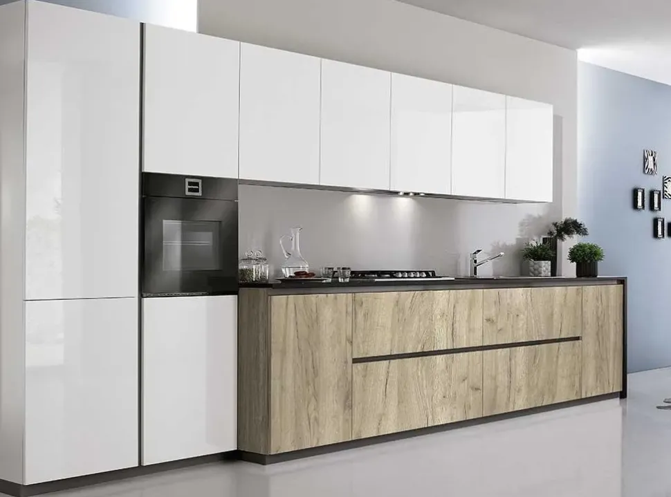 Cucina bianca moderna lineare Spagnol cucine Vivere 1