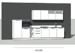 Cucina bianca moderna lineare Domino bianco e castoro Primacucine in Offerta Outlet
