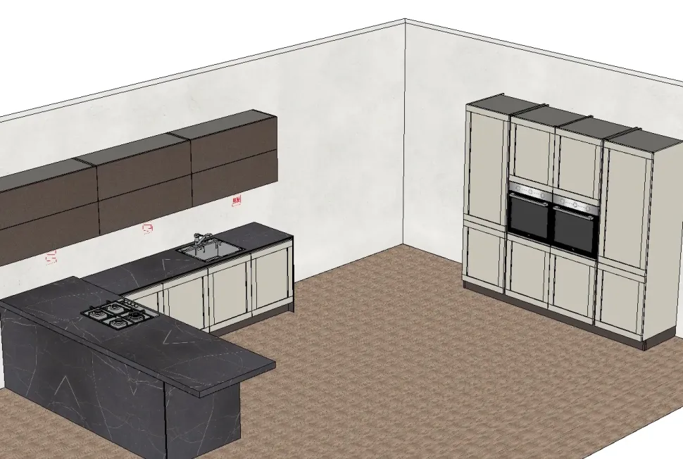 Cucina bianca moderna lineare Frame 3 Arredo3 a soli 10300 Euro