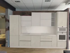 Cucina bianca moderna Time: lineare e pratica, Frighetto.