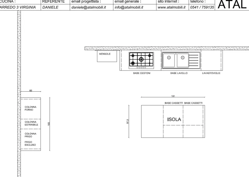 Cucina bianca provenzale con isola Virginia Arredo3 in Offerta Outlet