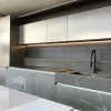 Cucina Binova design lineare tortora in kerlite Atelier gres  pb20/22