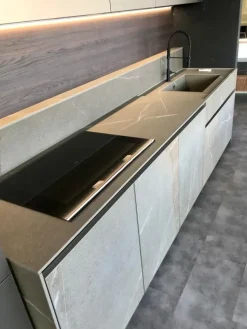 Cucina Binova design lineare tortora in kerlite Atelier gres  pb20/22