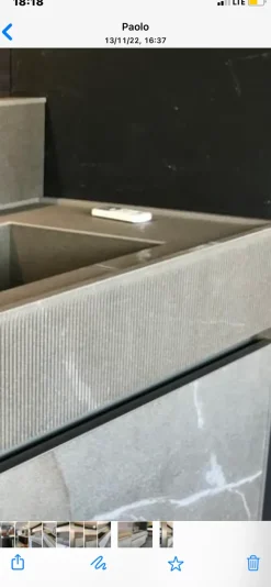 Cucina Binova design lineare tortora in kerlite Atelier gres  pb20/22