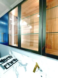 Cucina blu moderna ad angolo Collezione esclusiva Moderna outlet  a soli 4000€