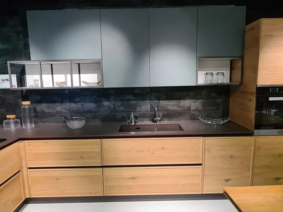 Cucina California moderna rovere chiaro con penisola Ar-due