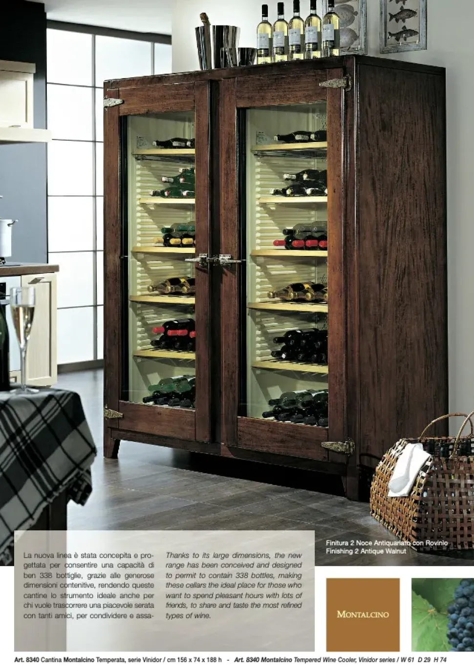 Cucina Cantina monalcino country noce lineare Parlani scontata 60%