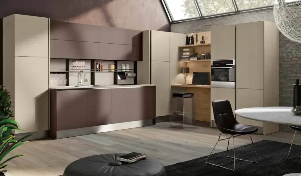 Cucina Capri moderna rovere chiaro Imab ad angolo scontata 50%