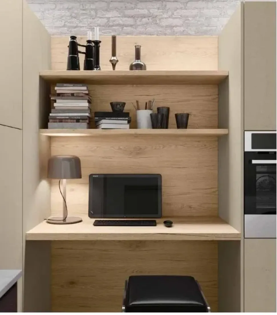 Cucina Capri moderna rovere chiaro Imab ad angolo scontata 50%