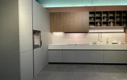Cucina Cesar moderna ad angolo tortora in laminato opaco Maxima 2.2