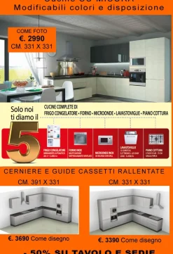 Cucina classica bianca Net cucine lineare Bea in offerta