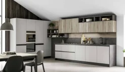 Cucina Collezione esclusiva design ad angolo magnolia in laminato materico Milano