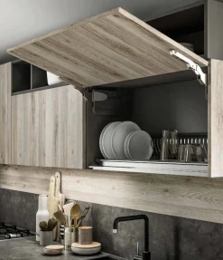 Cucina Collezione esclusiva design ad angolo magnolia in laminato materico Milano