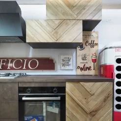 Cucina Collezione esclusiva moderna lineare rovere chiaro in legno Cucinja moderna rennes in legno e bronzo