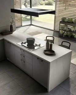 Cucina Collezione esclusiva moderna con penisola rovere moro in melaminico Joy 3
