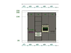 Cucina Colombini casa moderna con penisola grigio in laminato opaco Quadra