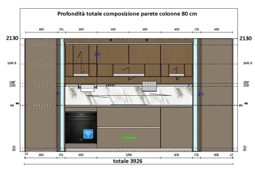 CUCINA con isola Ernestomeda Sign SCONTATA 42%