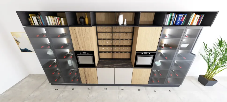 Cucina con isola in laccata opaco altri colori Kali a prezzo ribassato