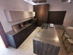 Cucina con isola in laminato materico altri colori Arrex  a prezzo ribassato