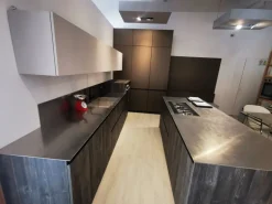 Cucina con isola in laminato materico altri colori Arrex  a prezzo ribassato