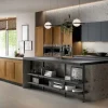 Cucina con isola in laminato materico altri colori Asia 05 a prezzo ribassato