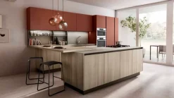 Cucina con isola in laminato materico a prezzo scontato 40%