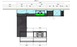 Cucina con isola in laminato materico a prezzo scontato 40%