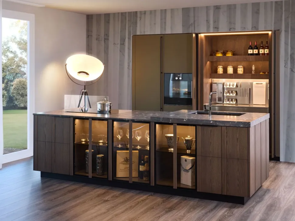 Cucina con isola moderna altri colori Diotti.com Plan loto 01 outlet a soli 39890 Euro