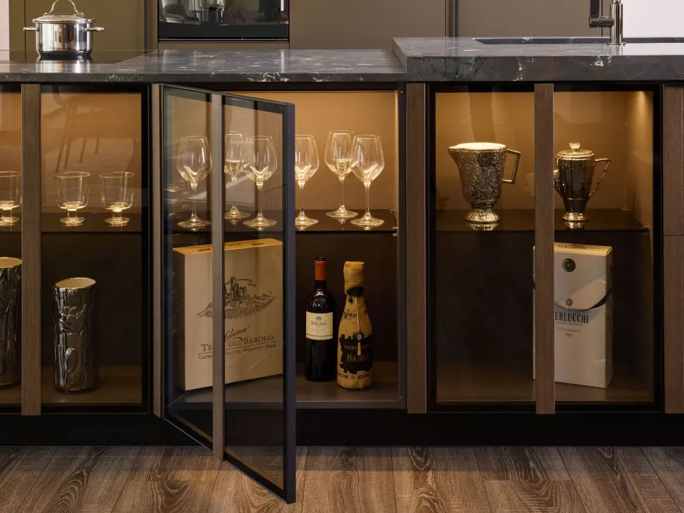 Cucina con isola moderna altri colori Diotti.com Plan loto 01 outlet a soli 39890 Euro